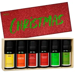 MitFlor Christmas Fragrance Oils, Holiday Essential Oils for Diffusers for Home, Fragrance Oil for Candle Soap Making, 6x10 ml