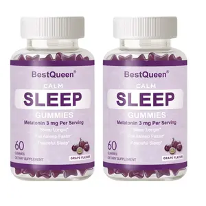 BestQueen Natural Sleep & Calming Gummies - Melatonin 3mg Magnesium Gummies with 7 Super Foods  - Sugar-Free Natural Night-Time Calm - Vegan, Gluten-Free - Made in USA