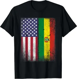 100%cotton Bolivian American Flag Bolivia Usa America Gift T-Shirt