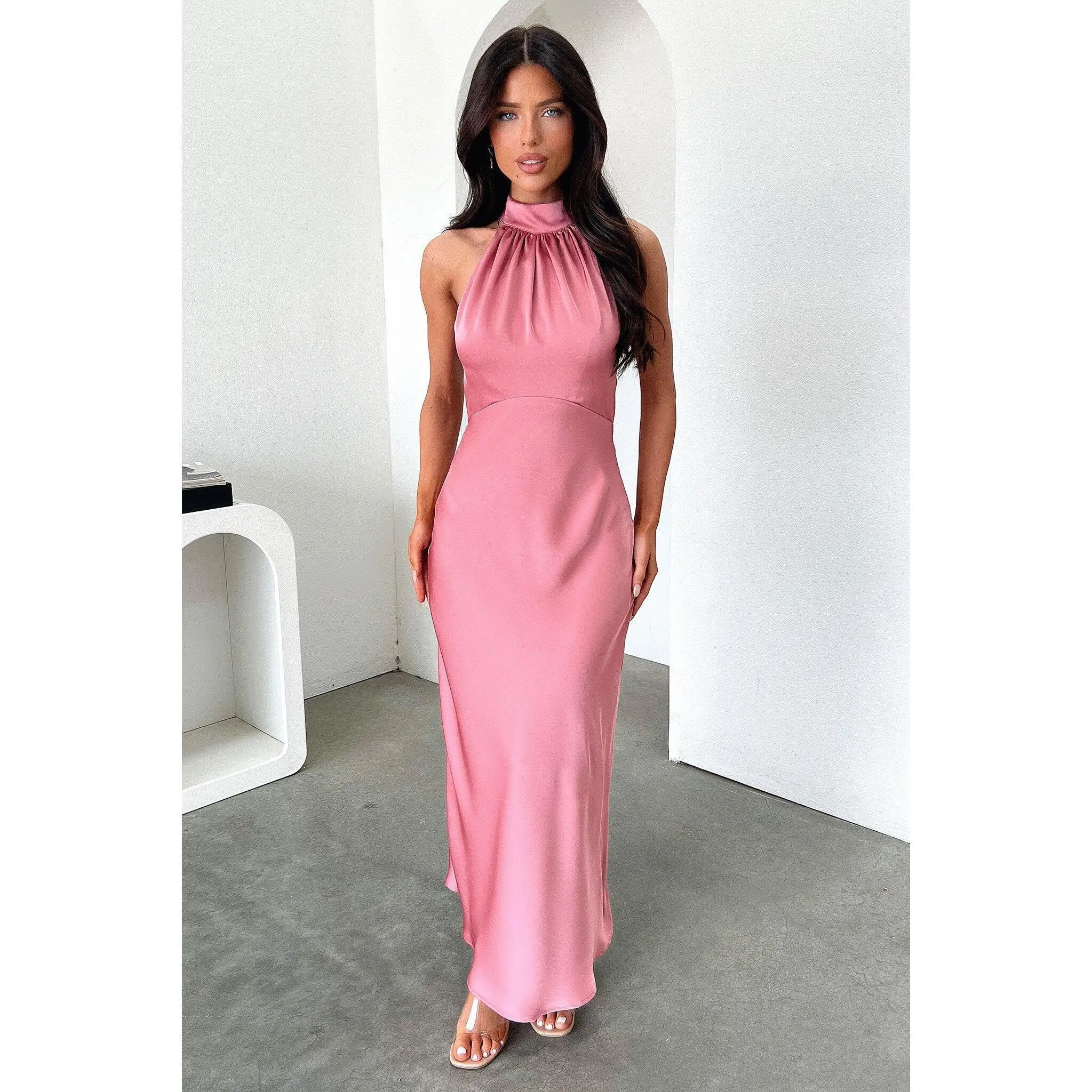 Daphne High Neck Maxi Dress - Rose - TikTok Shop Daphne High Neck Maxi Dress - Rose - TikTok Shop