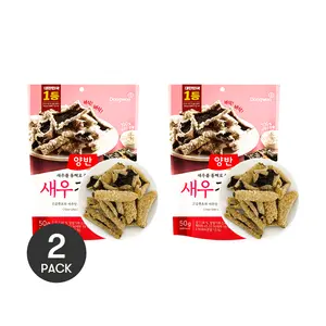 DONGWON Korean Seaweed Snacks 2 Pack Shrimp Flavor 1.76 oz Crispy Rice Nori Chips