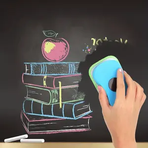 3pcs 3 Colors Washable Chalkboard Eraser, Magnetic Chalkboard Eraser Whiteboard Eraser Dry Eraser Reusable Chalk Eraser for Chalk Markers, Home and Office Supply