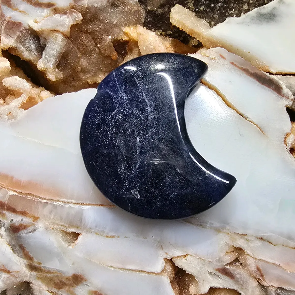 Sodalite Moon Pendant