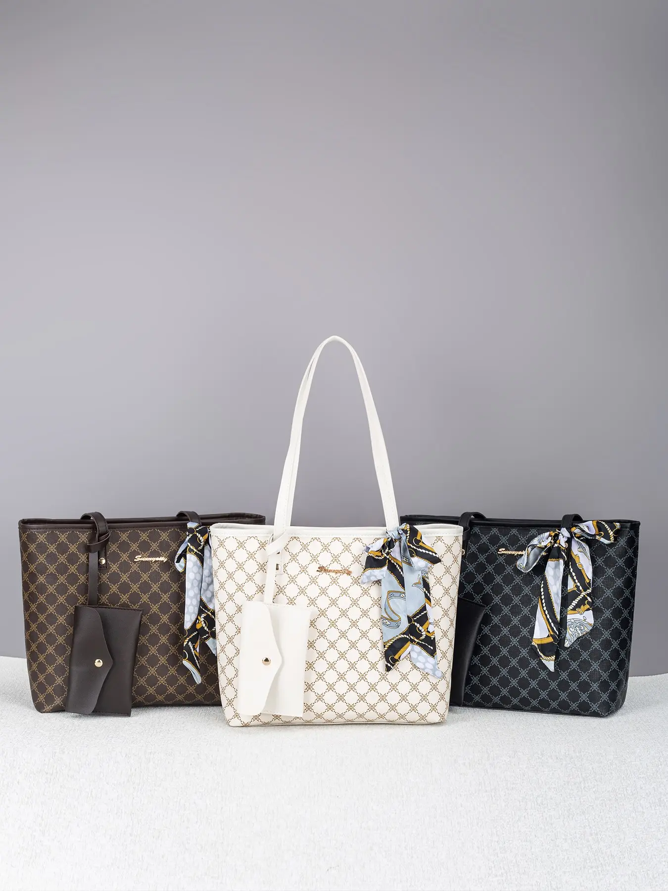 Fashion Single Shoulder Tote Bag, Fashionable Patterned Bag, Unique Letter Pattern Large Capacity, Perfect for Storing Essentials, Matching Elegant Coin Purse, Fashionable Bags