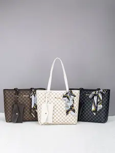 Fashion Single Shoulder Tote Bag, Unique Letter Pattern Large Capacity, Perfect for Storing Essentials, Matching Elegant Coin Purse