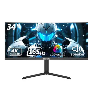 Gawfolk 34" UWQHD Gaming Monitor – 165Hz, 3440x1440, 21:9, 3800R Curved, Built-in Speakers, Giant Screen