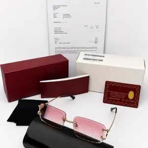 Big C Diamond Cut Frameless Pink Gold Frame & Certification Papers