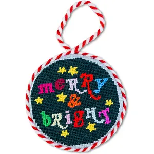 Needlepoint Ornament - Merry & Bright