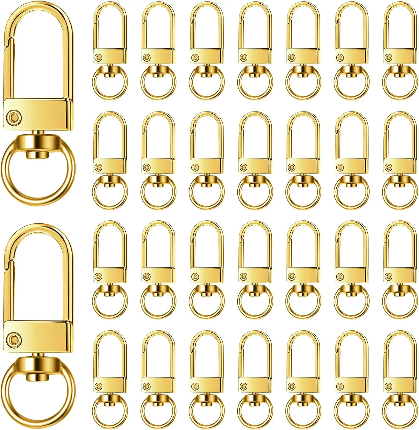 30 Pieces Lobster Claw Clasps Gold Swivel Snap Hooks, Metal Lobster Clasp Keychain Swivel Lanyards Snap Hooks Key Chain Hooks for Jewelry Making Purse Bags Keychain Clasp Connector Art Crafts