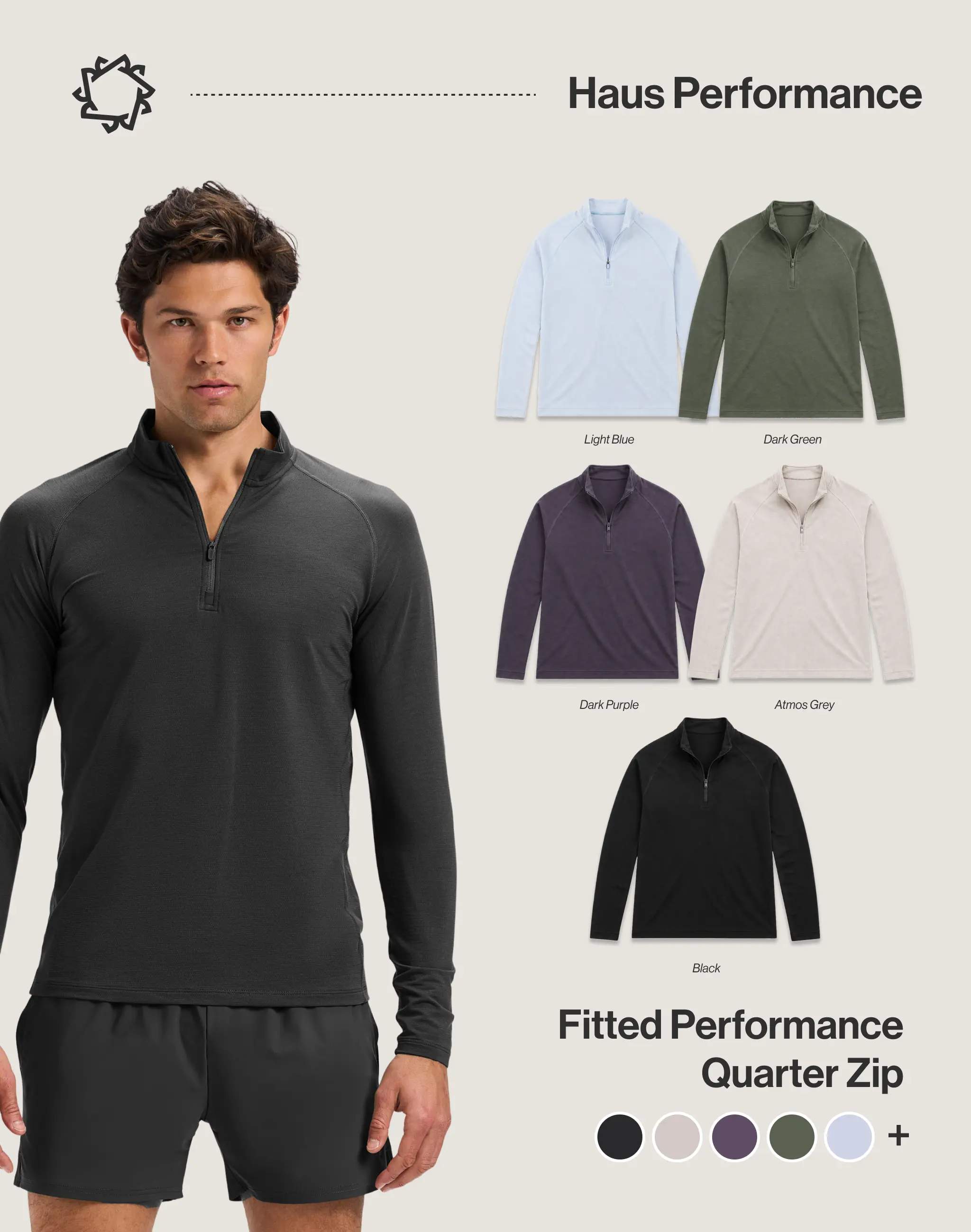 Haus | Fitted Performance Quarter Zip