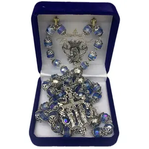 Queen Mother rosary blue