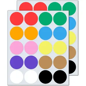 500 count - Large Colored Stickers for Moving Boxes, Round Circle Color Coded Dot Labels - 2 inch, 10 Colors