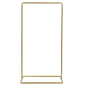 Wedding Arch Backdrop Stand, W31.5 xH70, Rectangular Frame Heavy Duty with Base for Ceremony Parties Bridal Deco, Gold Wedding Arch Stand