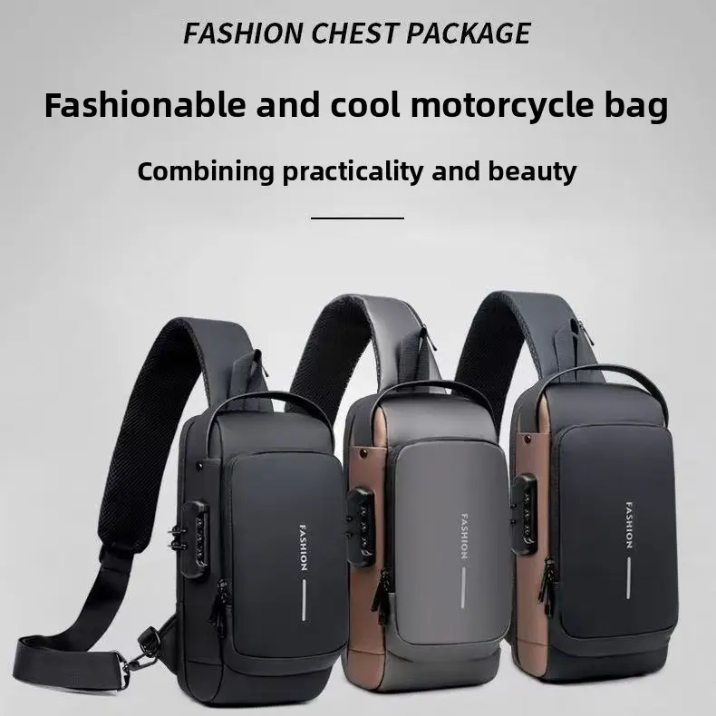 New motorcycle riding bag men's waterproof chest backpack outdoor sports large-capacity oblique span chest bag