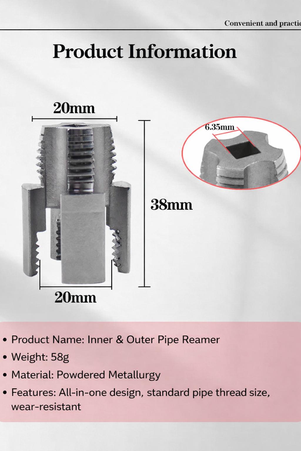 SOPAMI Pipe Threading Tool Dual Size Pipe Tap Tool for Metal Pipe Repair and Installation Durable Hand Threader