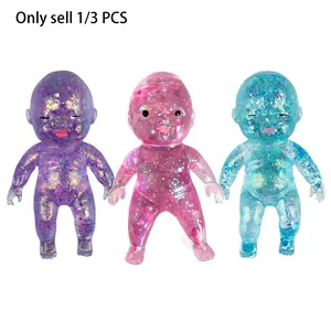 1/3 PCS Squishy Babies Glitter Soft Moldable, Anxiety Squishies, Sparkly Sugar Baby Squishy Toys to Stretch, Cute Squishy Slow Rise Relaxing Sensory Fidget Relief Anxiety Stress, Slow Rise Relaxing Sensory Fidget Stress Toy for Adults