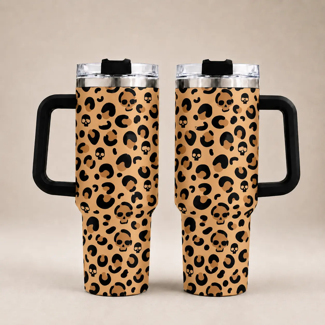 Funny Cat with Knives 40oz Tumbler with Handle, I'm Not Gonna Have A Bad Day Quote, Sarcastic Chaotic Cat Gift, Insulated Travel Mug with Straw