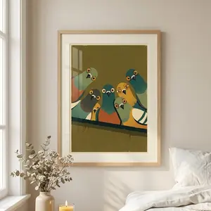 Nosy Pigeons Poster