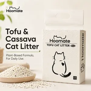 DealsForYouDays Hoomate Greenish Mixed Tofu & Cassava Cat Litter 5.5lb Dust-Free Fast-Clumping Plant-Based Unscented Lightweight Low Tracking Biodegradable