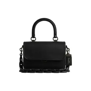 COACH Rogue 22 Leather Shoulder Bag with Turn-Lock Closure and Chain Strap for Women