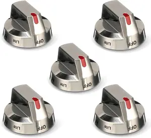 DG64-00473A Upgraded Stove Knob Oven Knobs Replacement Compatible with  Gas Range Oven Stove Part NX58H5600SS NX58H5650WS NX58K7850SS - Top Burner Control Dial Perilla  Steel 5 Pack