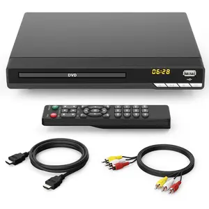1080P  DVD Player for TV with HDMI, Region Free, Compact Multi-Format CD/DVD/USB Player for  TV, Plays  Region DVDs & Multi-Format, HDMI/RCA Cables & Remote Included for  TV