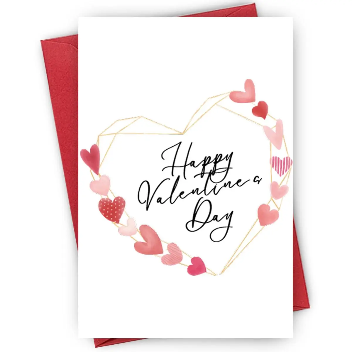 Heart Shaped Greeting Card, 1/3/50pcs Happy Valentine's Day Card with Envelope, Greeting Card for Boyfriends, Girlfriends, Husbands, and Wives, Tearable Greeting Cards