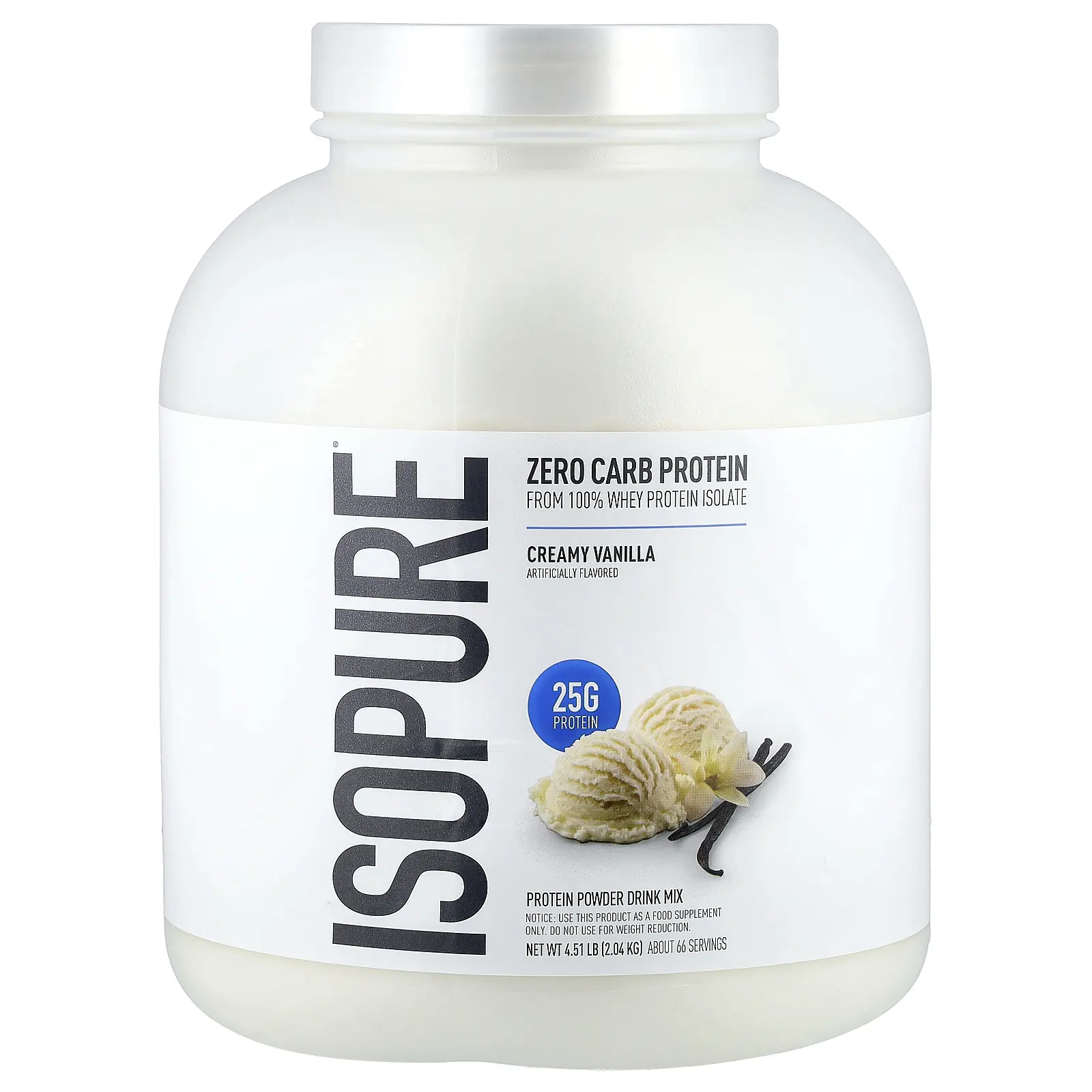Isopure Zero Carb Protein Powder, Creamy Vanilla, 4.5 lb (2.04 kg) Isopure Zero Carb Protein Powder, Creamy Vanilla, 4.5 lb (2.04 kg)