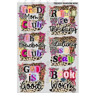 Trendy Ransom Mini DTF Transfer Gang Sheet 24.5" Wide x 36" Long Direct To Film Trendy Vibrant Designs for Stylish Wardrobe