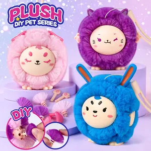 3 in 1 DIY Plush Keychain Making Kit,DIY Stuffed Animal Craft Set for Kids, Cute Arts & Crafts Set with 3 Plush Models, Keychain Toys for Girls Boys