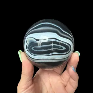 Black Crystal sphere Home Ornament