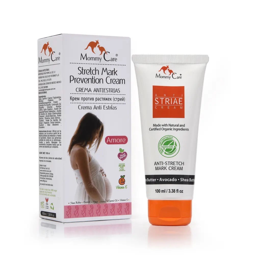 Mommy Care Stretch Marks Prevention Cream for Moms - Anti Striae. Preserve your skin’s elasticity and smoothness during pregnancy with this nurturing cream.