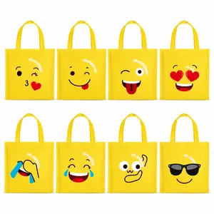 24-Pack Emoji Gift Bags 20x20cm, Perfect for Packaging Gifts, Presents, Holiday Parties, Birthdays, Weddings, and More