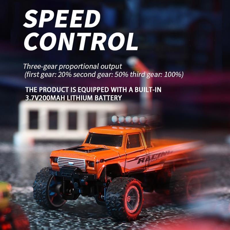 1:64 Alloy Mini RC Off-Road Vehicle, High-Speed 3-Mode Monster Truck with Constant Cruise & Buffer Chassis, 2.4G Hobby-Grade Remote Control Toy Gift for Kids