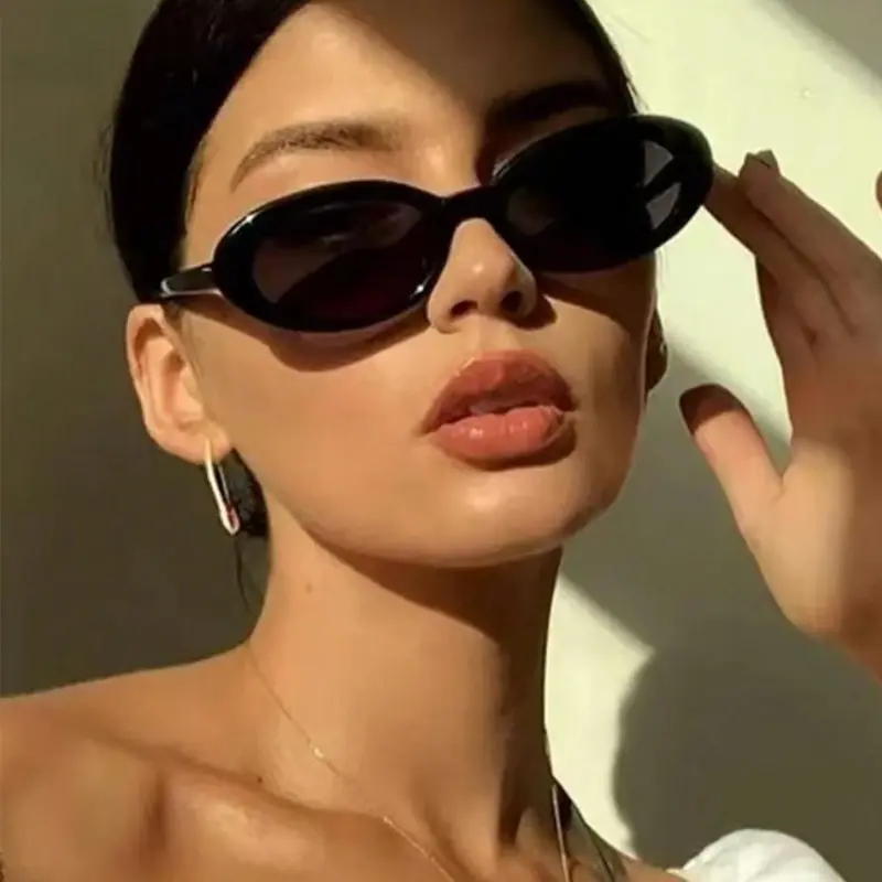 Women's Fashionable Oval Frame Glasses, Trendy Casual Glasses for Everyday Use, Fashion Accessories for Outdoor Activities, Trendy Beach Eyewear, Casual Stylish Glasses
