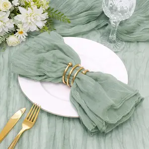 INVGEEXI 50 Pcs Sage Green Cheesecloth Napkins 20x20 Inches, Boho Cheese Cloth Napkins Gauze Dinner Napkins for Wedding Birthday Baby Shower Party Decor