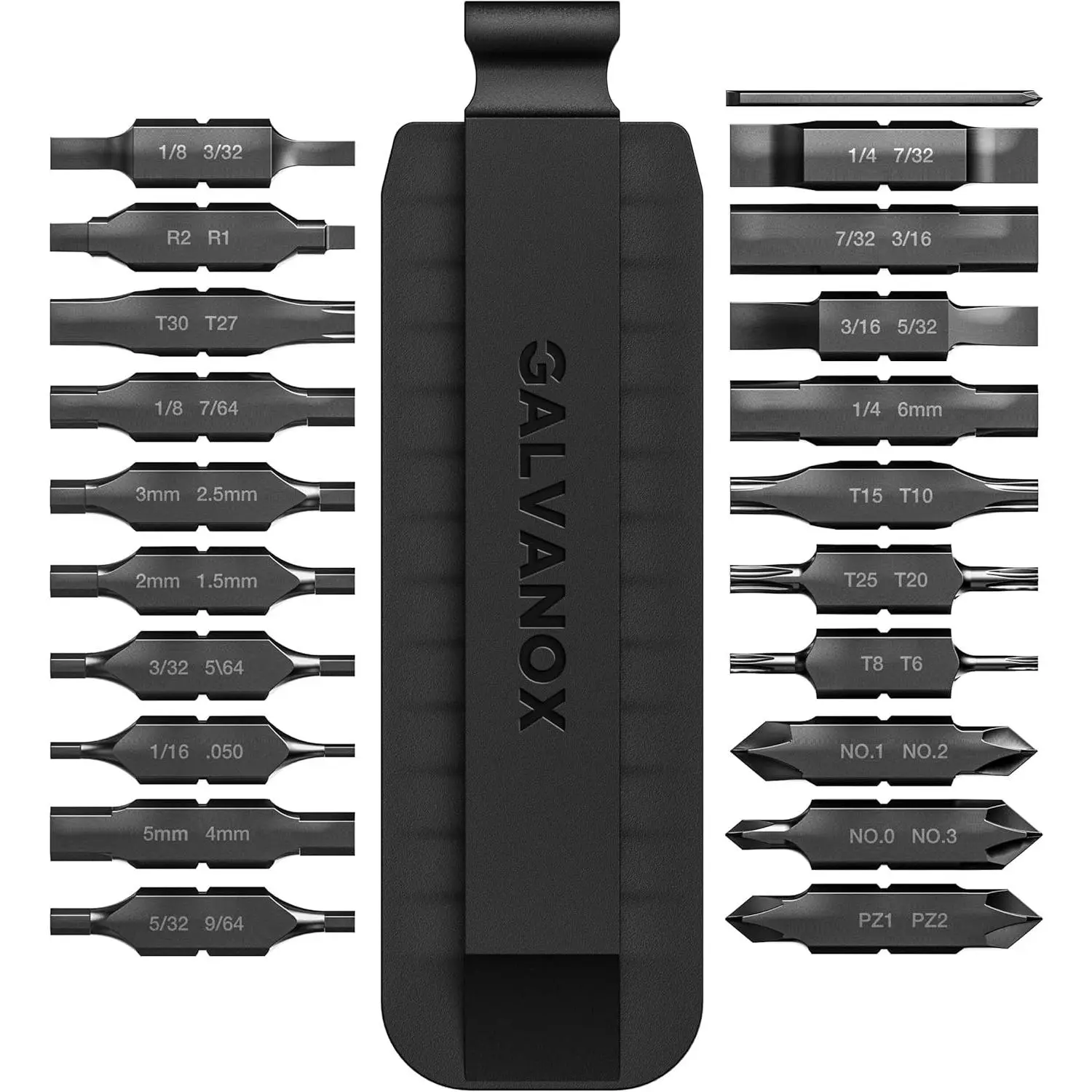 21PC Flat Bit-Kit Designed for Leatherman Multi-Tool Screwdrivers, [59-HRC] Industrial-Grade Hardened S2 Impact Steel, Set Includes Double-Sided Sheath Holder (Black) gift