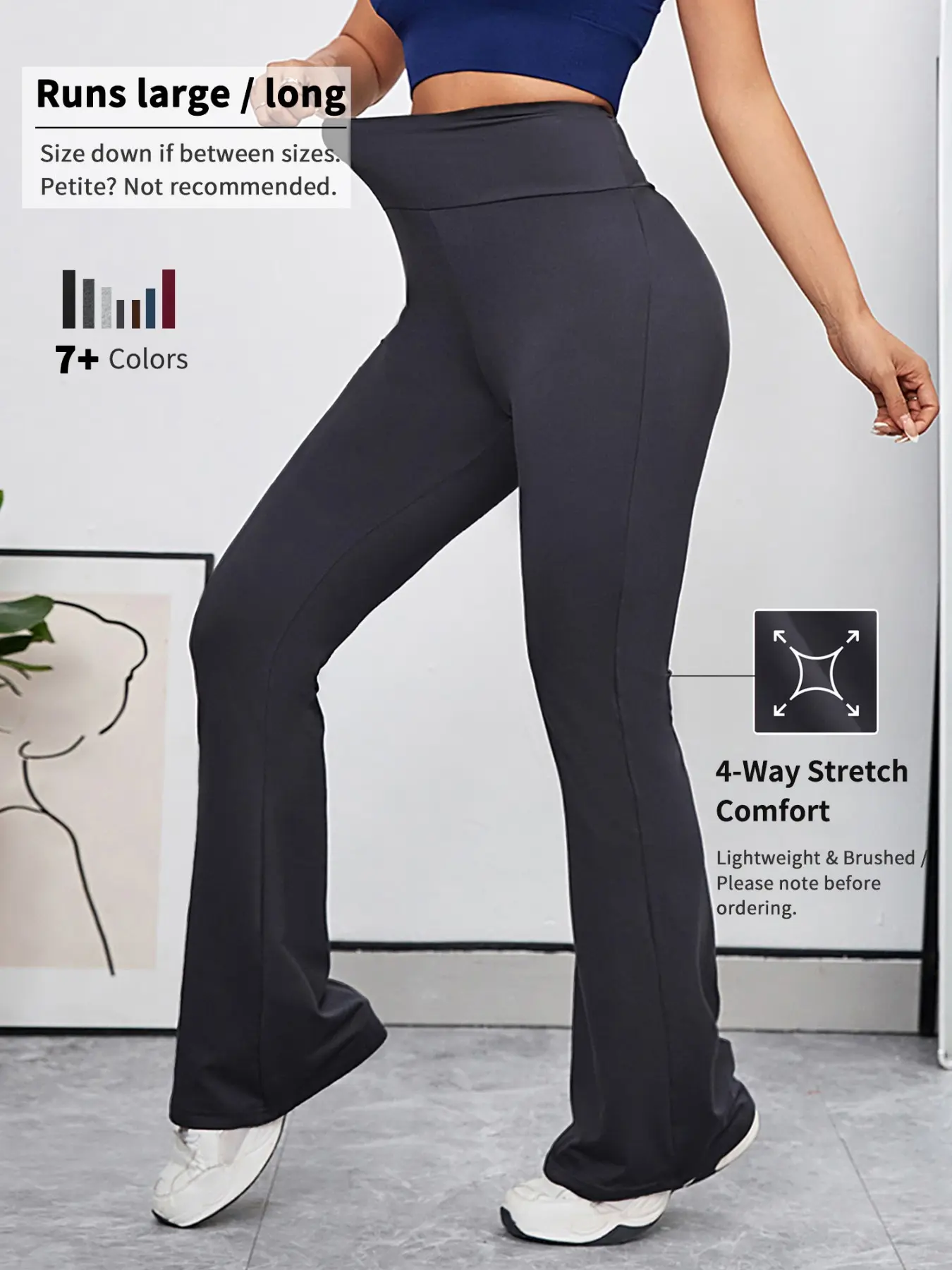 High Elasticity Micro Flare Tight Sports Pants, Four Seasons Thin High Waist Versatile Slimming Bell Bottoms, Casual Dance Fitness Long Pants for Women, Fitness Trousers, Activewear Bottoms