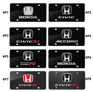 Honda Civic Si License Plate Frame, Carbon Fiber Honda Plate, Civic Type R Car Tag, Accord Auto Accessory, JDM Inspired Front License Plate Gift