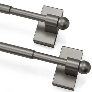 Deconovo Magnetic Curtain Rod for Window, No Drilling Rod for Door Curtain