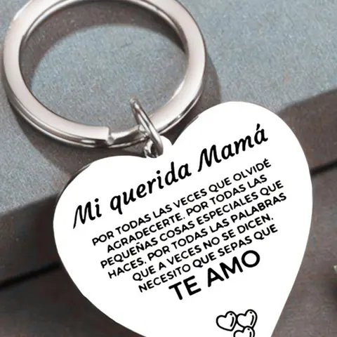 Mother's Day Gift Heart Shaped Stainless Steel Keychain, Personalized Heart Tag, Fashionable Keychain for Women & Men, Trendy All-match & Exquisite Keychain for Birthday Gift