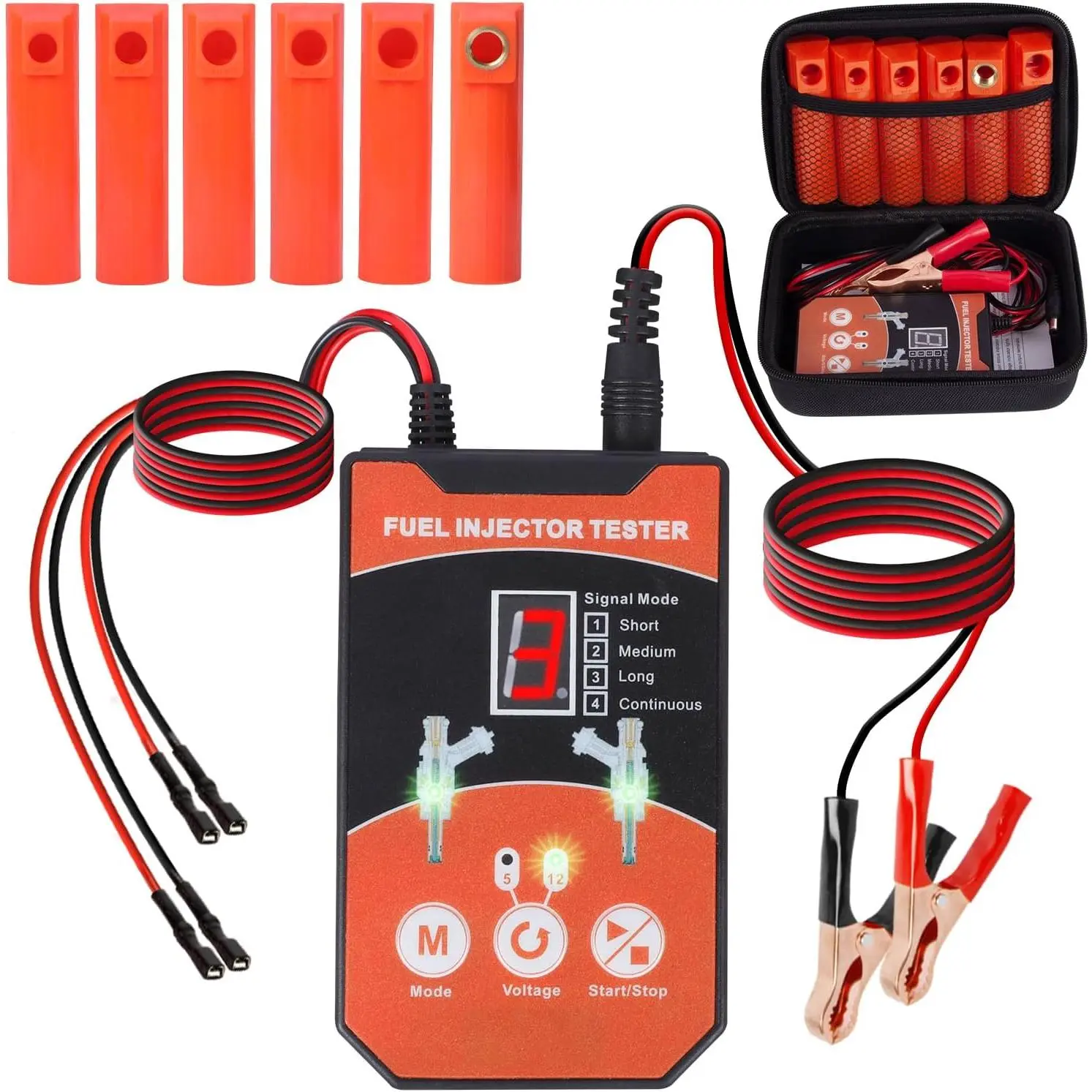 Universal Power Injector Universal Fuel Injector Tester Cleaner Tool Kit, 6 Size Cleaning ...