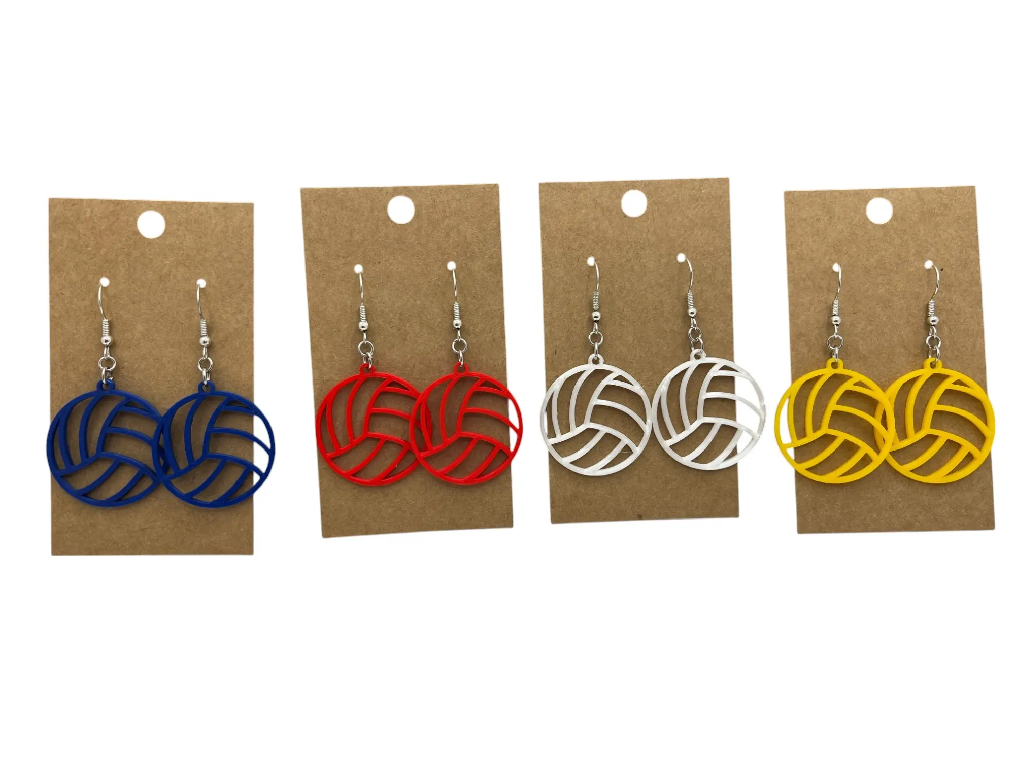 Volleyball Dangle Earrings - 30+ Colors  - Choose Team, School or Favorite Color - Cute, Lightweight - 3D Printed - Hypoallergenic Fish Hooks
