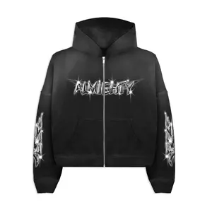 ALMIGHTY METAL POTASSIUM CROP ZIP HOODIE