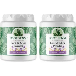 Natural Foot and Shoe Odor Eliminator \u2013 Talc-Free Shoe Deodorizer and Body Powder Neutralizes Smelly Odors \u2013 Long-Lasting, Fast-Acting Foot Powder for Kids and Adults USA- Made by Foot Sense - 2 Pack
