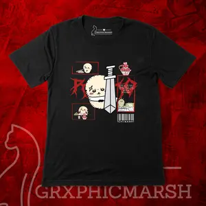RAKKO Chiikawa Guts inspired Graphic Tee Cute Anime Funny