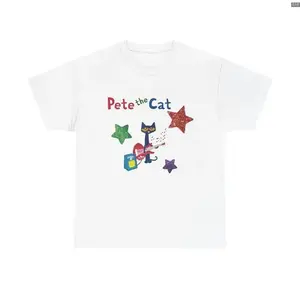 Pete the Cat Shirt Gift - Memories Shirt Cute Cartoon Character Apparel, Retro Crewneck, Gift For Lovers, Cotton, Trendy Womenswear Top