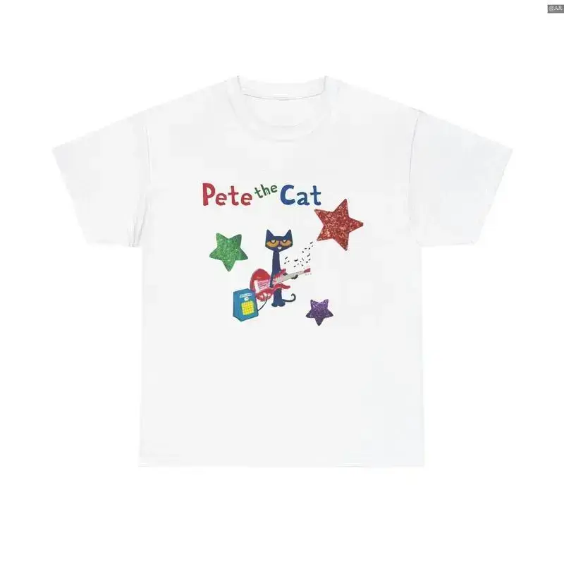 Men's Retro Cartoon Print T-Shirt, Casual shortsleeve Crew Neck Top in Soft 100% Cotton, Durable Streetwear Clothes, Simple, Round Neck, Elastic Fabric, All Seasons