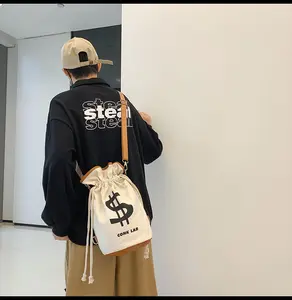 Novelty  Print Drawstring Bag - Convertible Crossbody/Backpack for Daily Use & Travel