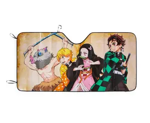 Demon Slayer Characters Accordion Sunshade for Car Windshield | 64 x 32 Inches